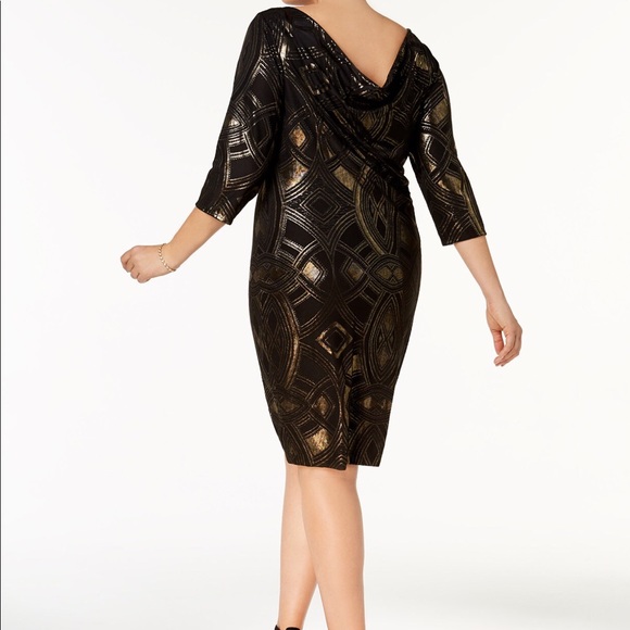 Dresses & Skirts - Sangria metallic-print draped back - PRICE DROP